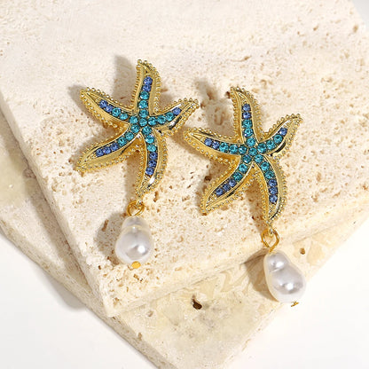 Pearl of the Sea Starfish Earrings
