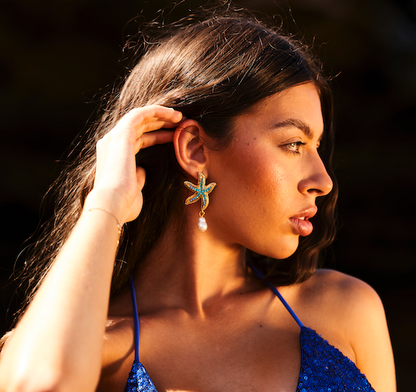 Pearl of the Sea Starfish Earrings