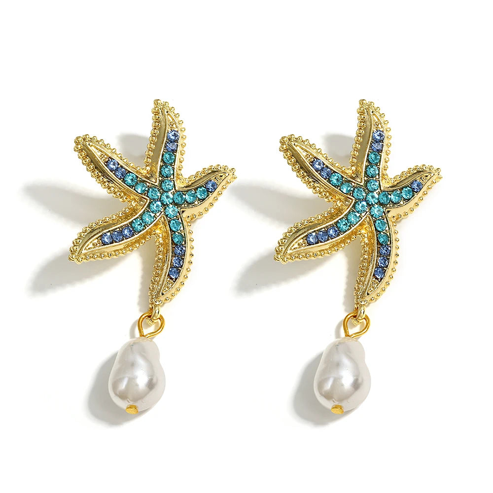 Pearl of the Sea Starfish Earrings